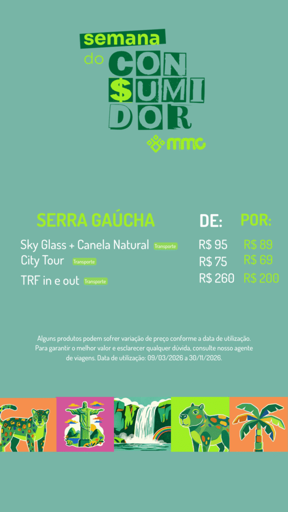 Semana do Consumidor da MMC Turismo: ofertas em passeios incríveis com transporte incluso