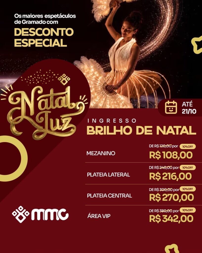 Natal Luz de Gramado 2026: programação de outubro